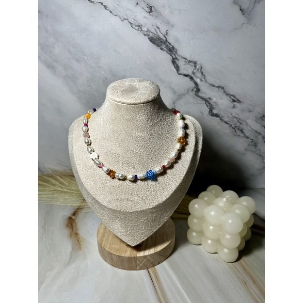 Vėrinys "Gėlytės ir perlas mini"