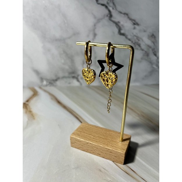 Auskarai "Gold Star Heart" 3