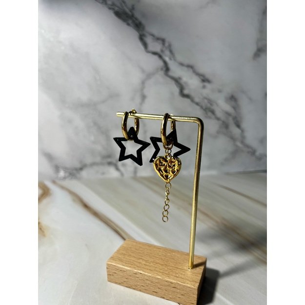 Auskarai "Gold Star Heart" 4