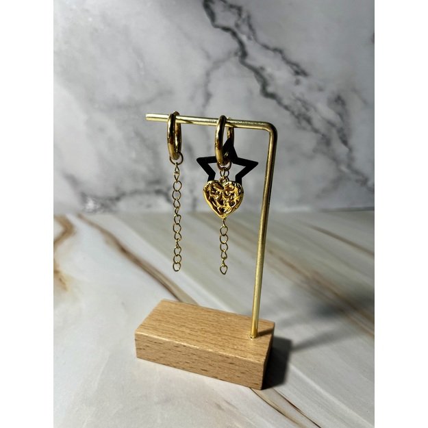 Auskarai "Gold Star Heart" 5